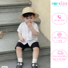 bộ sơ mi áo trắng quần đen