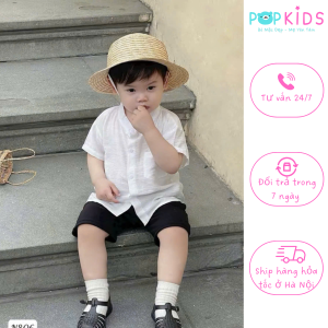 bộ sơ mi áo trắng quần đen