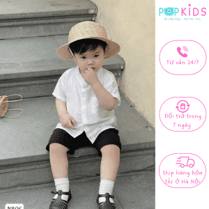 bộ sơ mi áo trắng quần đen